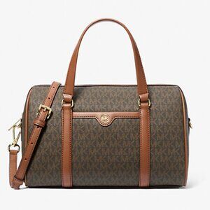 Michael Kors Jet Set Travel Medium Signature Logo Duffel Crossbody Bag
